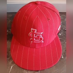 New Era Red Pinstripe Baseball Cap